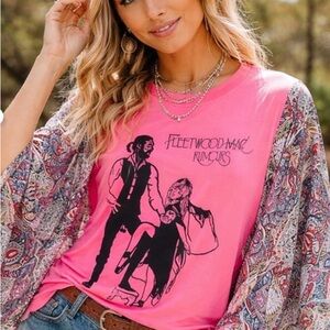UPCYCLED FLEETWOOD Fleetwood Mac Rumours Graphic Tee - Hot Pink